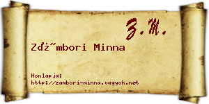Zámbori Minna névjegykártya